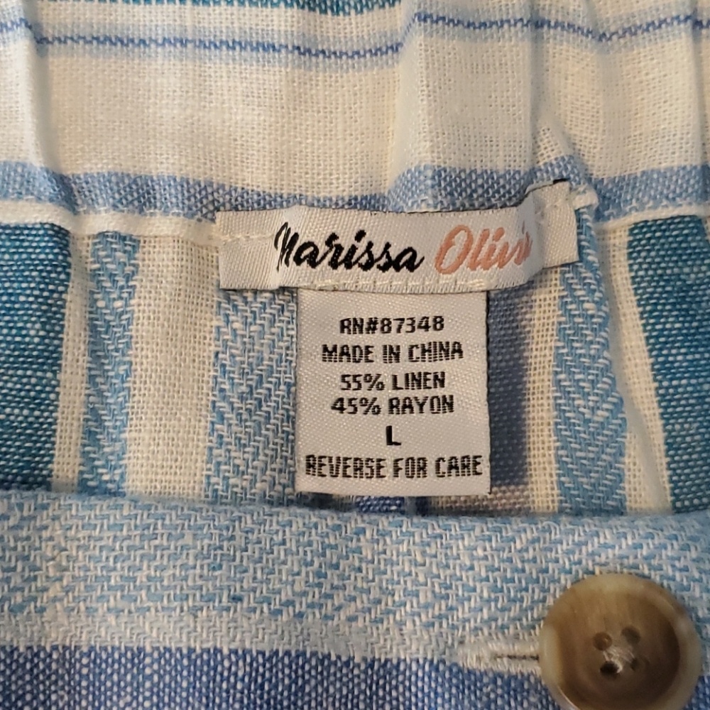 Marissa Olivia Summer Stripe Midi Skirt NWOT L - Picture 8 of 10